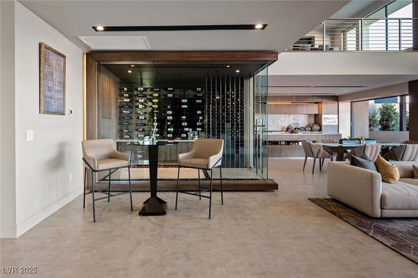 Dining room, Interior, Pendant Lights, Recessed Lighting, Wine Storage