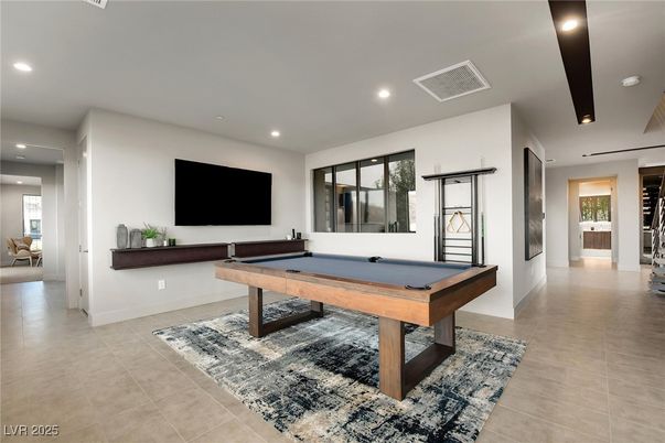 Billiard Table, Game Room, Interior, Recessed Lighting