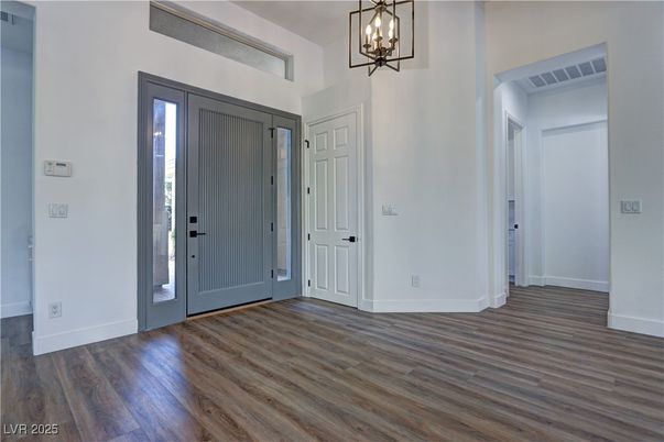 Empty room, Interior, Pendant Lights, Wood Texture Flooring