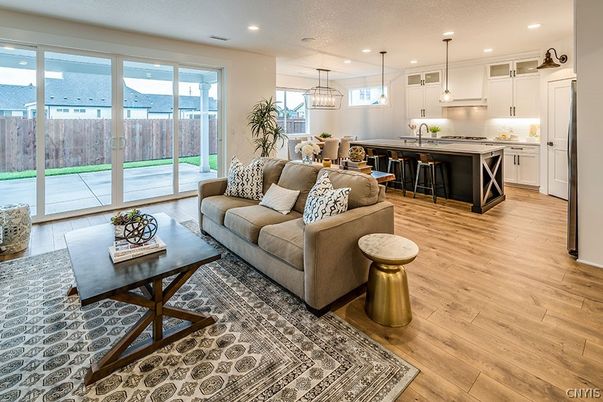 Dining room, Interior, Kitchen, Living room, Pendant Lights, Recessed Lighting, Wood Texture Flooring