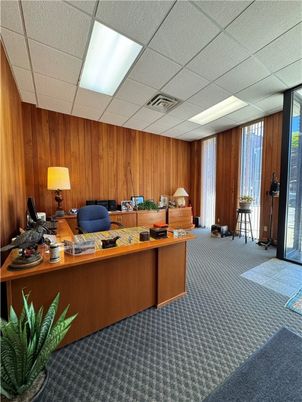 Home Office, Interior, Recessed Lighting, Wooden Walls