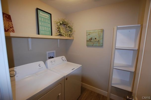 Interior, Washer, Wood Texture Flooring