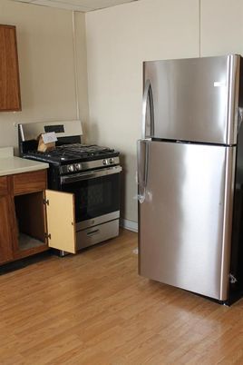 Interior, Kitchen, Stainless Steel Appliances, Wood Texture Flooring