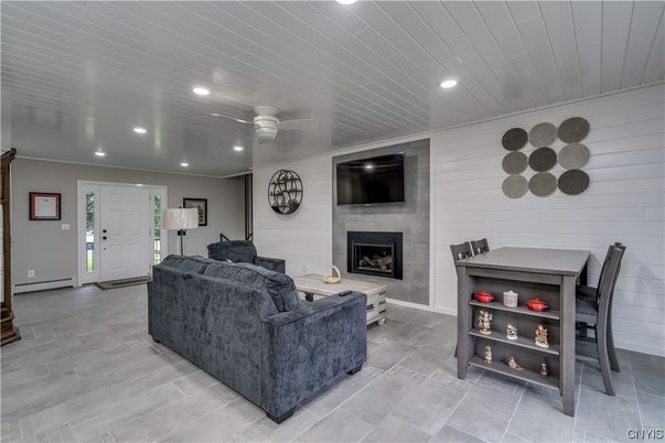 Fireplace, Interior, Living room, Recessed Lighting