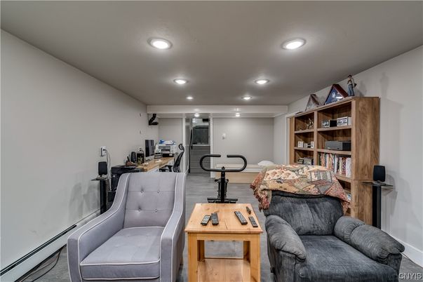 Fitness Equipment, Home Office, Interior, Recessed Lighting, Wood Texture Flooring