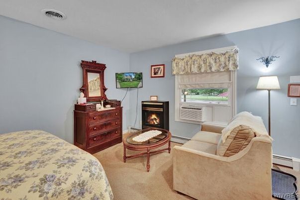Bedroom, Fireplace, Interior