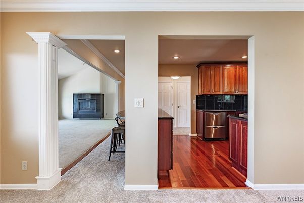 Interior, Kitchen, Recessed Lighting, Wood Texture Flooring