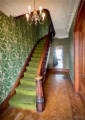 Chandelier, Interior, Wood Texture Flooring