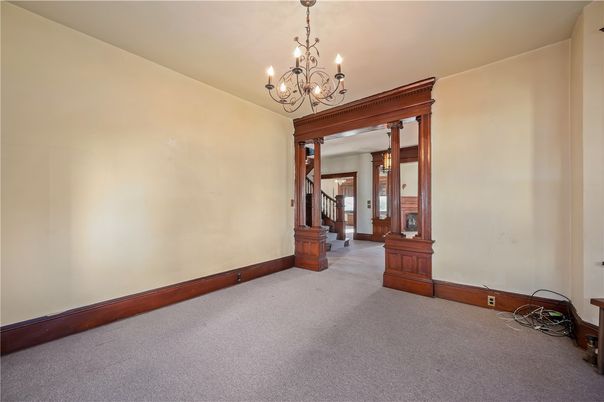 Chandelier, Empty room, Interior