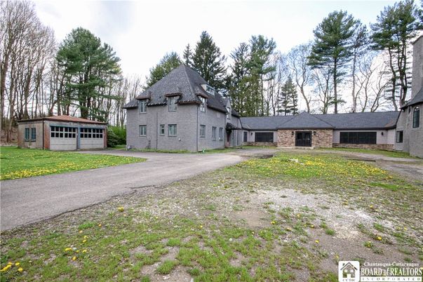 Attached, Backyard, Detached Garage, Exterior, Facade, Brick Facade, French Provincial