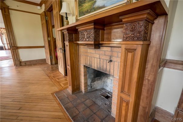Fireplace, Interior, Wood Texture Flooring
