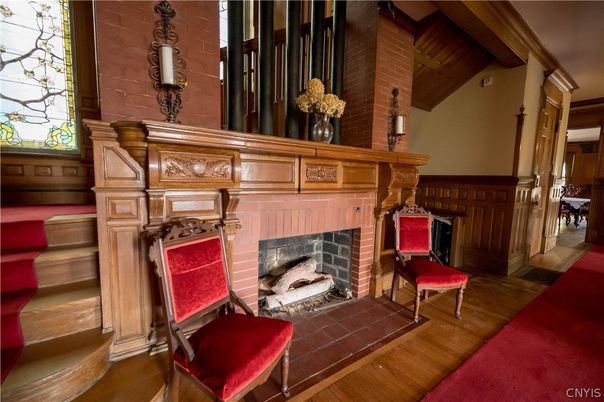 Fireplace, Interior, Wood Texture Flooring, Wooden Walls