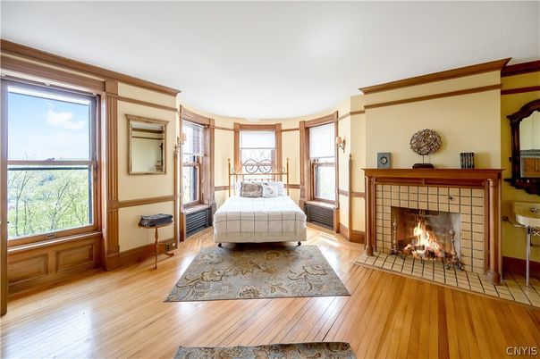 Fireplace, Interior, Wood Texture Flooring