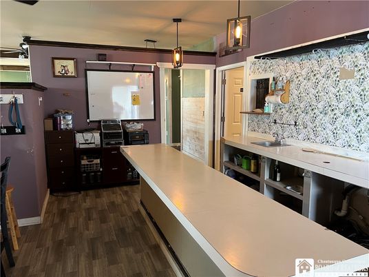 Interior, Kitchen, Pendant Lights, Wood Texture Flooring