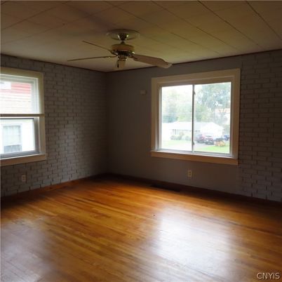Empty room, Interior, Stone Walls, Wood Texture Flooring