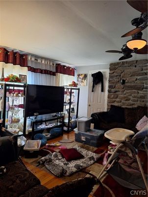 Interior, Living room, Stone Walls, Wood Texture Flooring
