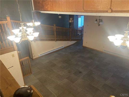 Chandelier, Empty room, Interior