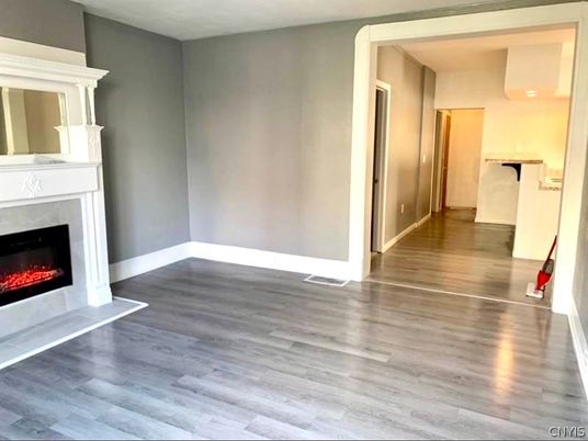 Empty room, Fireplace, Interior, Wood Texture Flooring