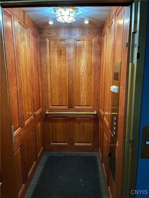 Elevator, Interior, Wooden Walls