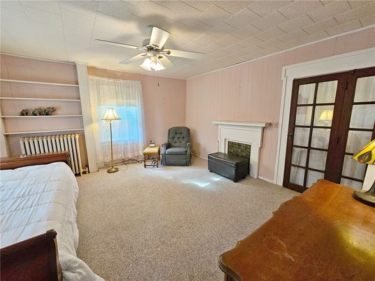 Bedroom, Fireplace, Interior