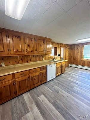 Interior, Kitchen, Wood Texture Flooring, Wooden Walls