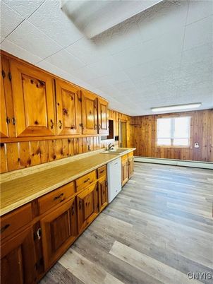 Interior, Kitchen, Wood Texture Flooring, Wooden Walls