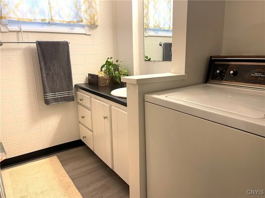 Interior, Washer, Wood Texture Flooring