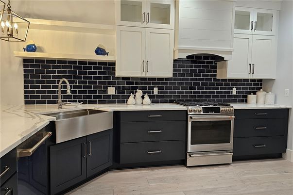 Interior, Kitchen, Pendant Lights, Stainless Steel Appliances, Wood Texture Flooring