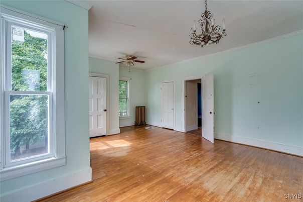 Chandelier, Empty room, Interior, Wood Texture Flooring