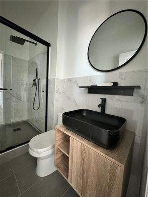 Bathroom, Glass Shower, Interior, Marble Walls
