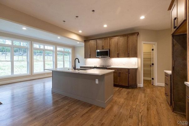 Interior, Kitchen, Recessed Lighting, Wood Texture Flooring