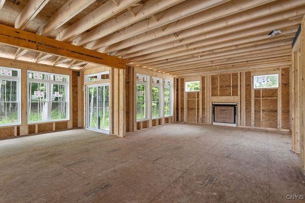 Empty room, Fireplace, Interior, Wooden Beams, Wooden Ceilings, Wooden Walls