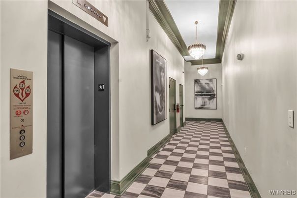 Chandelier, Elevator, Interior, Pendant Lights
