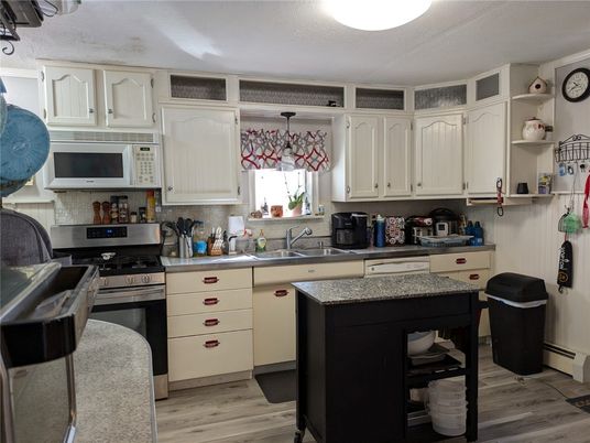 Interior, Kitchen, Stainless Steel Appliances, Wood Texture Flooring