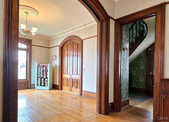 Chandelier, Interior, Wood Texture Flooring