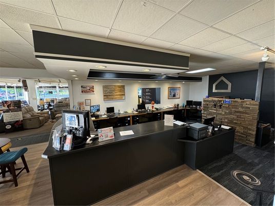 Home Office, Interior, Recessed Lighting, Stone Walls, Wood Texture Flooring