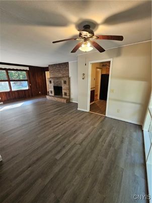 Empty room, Fireplace, Interior, Wood Texture Flooring