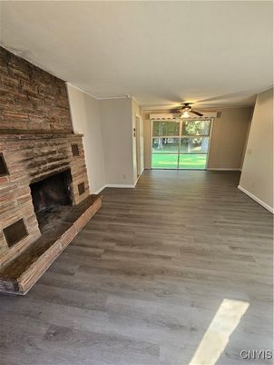 Empty room, Fireplace, Interior, Wood Texture Flooring, Wooden Walls