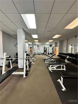 Fitness Equipment, Gym, Interior, Recessed Lighting