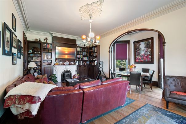 Chandelier, Dining room, Fireplace, Interior, Living room, Wood Texture Flooring