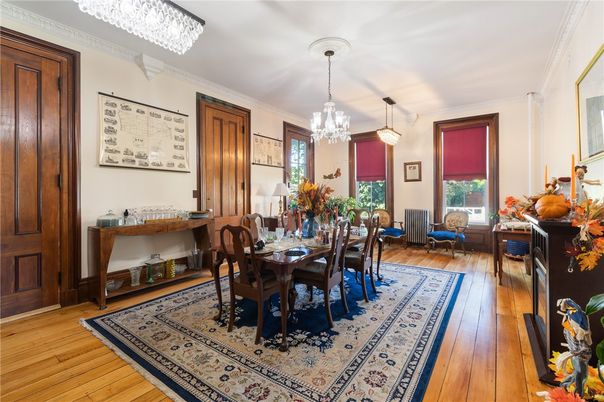 Chandelier, Dining room, Interior, Pendant Lights, Wood Texture Flooring