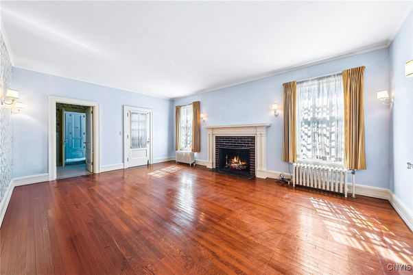 Empty room, Fireplace, Interior, Wood Texture Flooring