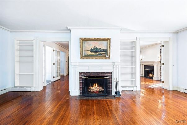 Empty room, Fireplace, Interior, Wood Texture Flooring