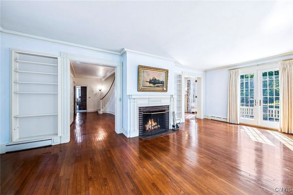 Empty room, Fireplace, Interior, Wood Texture Flooring