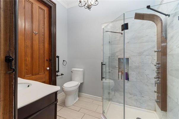 Bathroom, Glass Shower, Interior, Marble Walls