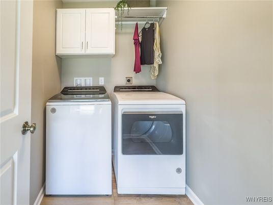 Interior, Washer, Wood Texture Flooring