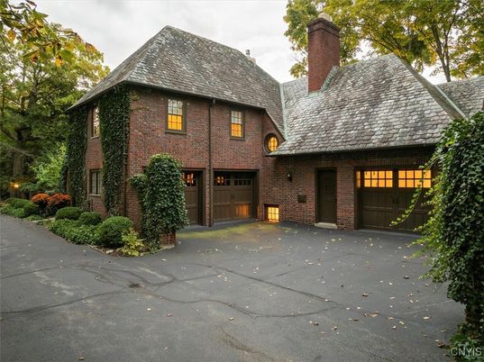 Attached, Exterior, Facade, Brick Facade, Tudor Revival