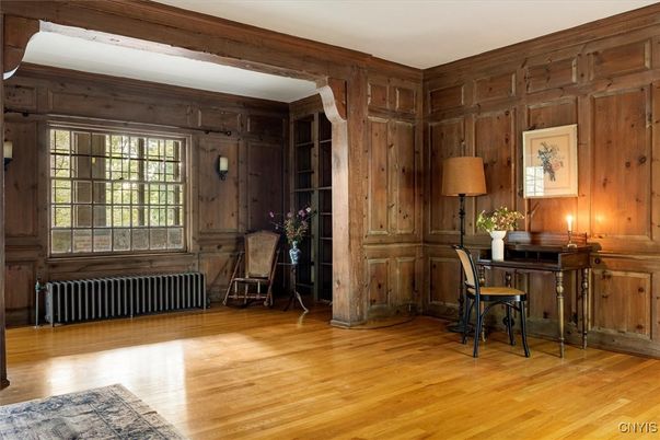 Home Office, Interior, Wooden Beams, Wood Texture Flooring, Wooden Walls