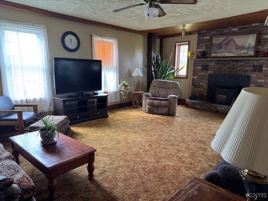 Fireplace, Interior, Living room, Stone Walls