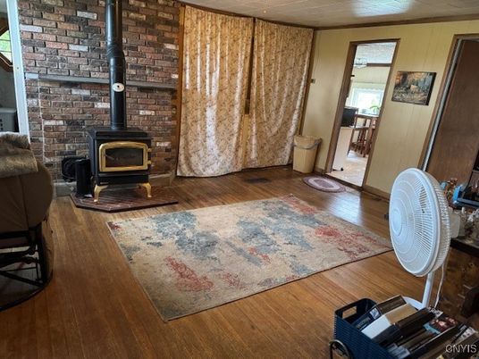 Fireplace, Interior, Stone Walls, Wood Texture Flooring